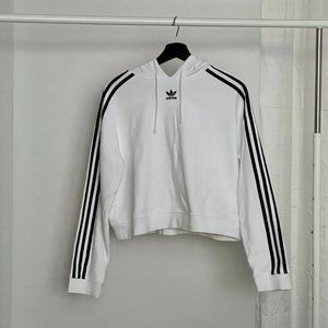 Adidas Adicolor Classic Cropped Hoodie In White (… - image 1